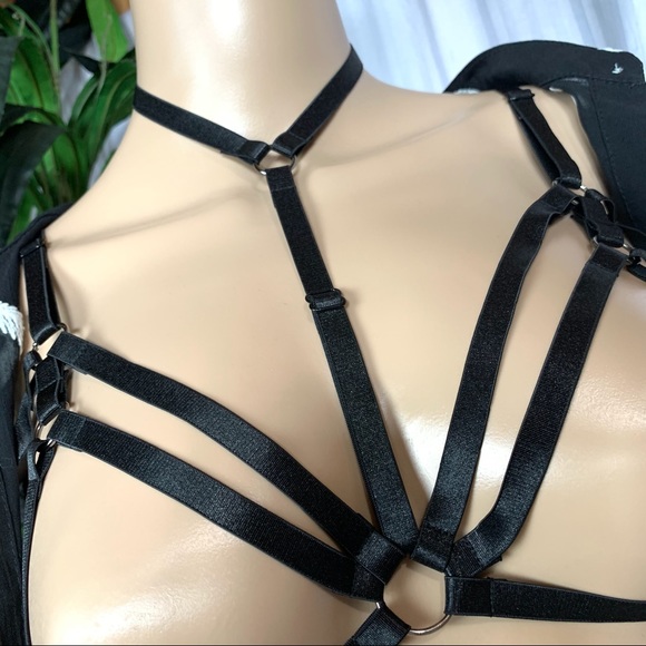 Sexy Lingerie Garter Strappy Cage Bra - Picture 2 of 5